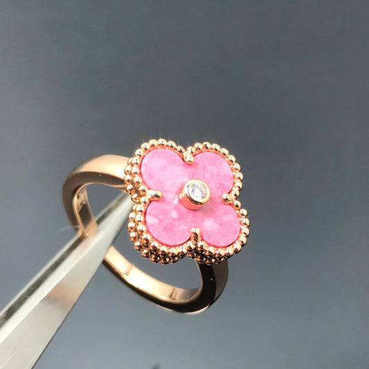 ¡®Glow Jewelry¡¯CLOVER RHODONITE ROSE GOLD RING