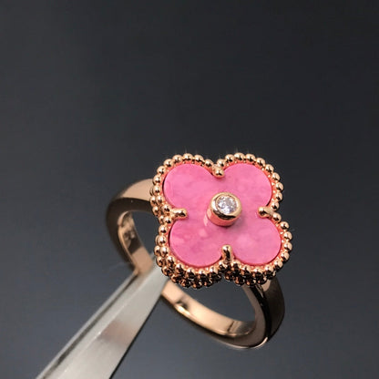 ¡®Glow Jewelry¡¯CLOVER RHODONITE ROSE GOLD RING