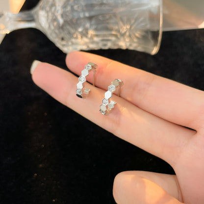 [Glow Jewelry]BEE LOVE DIAMOND HOOP EARRINGS