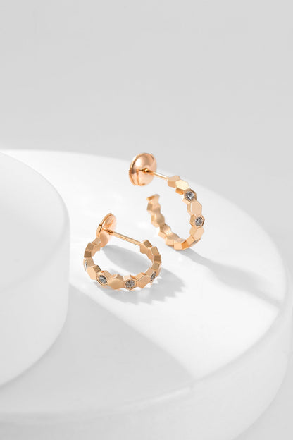 [Glow Jewelry]BEE LOVE DIAMOND HOOP EARRINGS