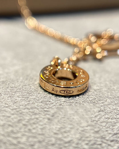 [Glow Jewelry]DREAM MOP DIAMOND PAVED PINK GOLD NECKLACE