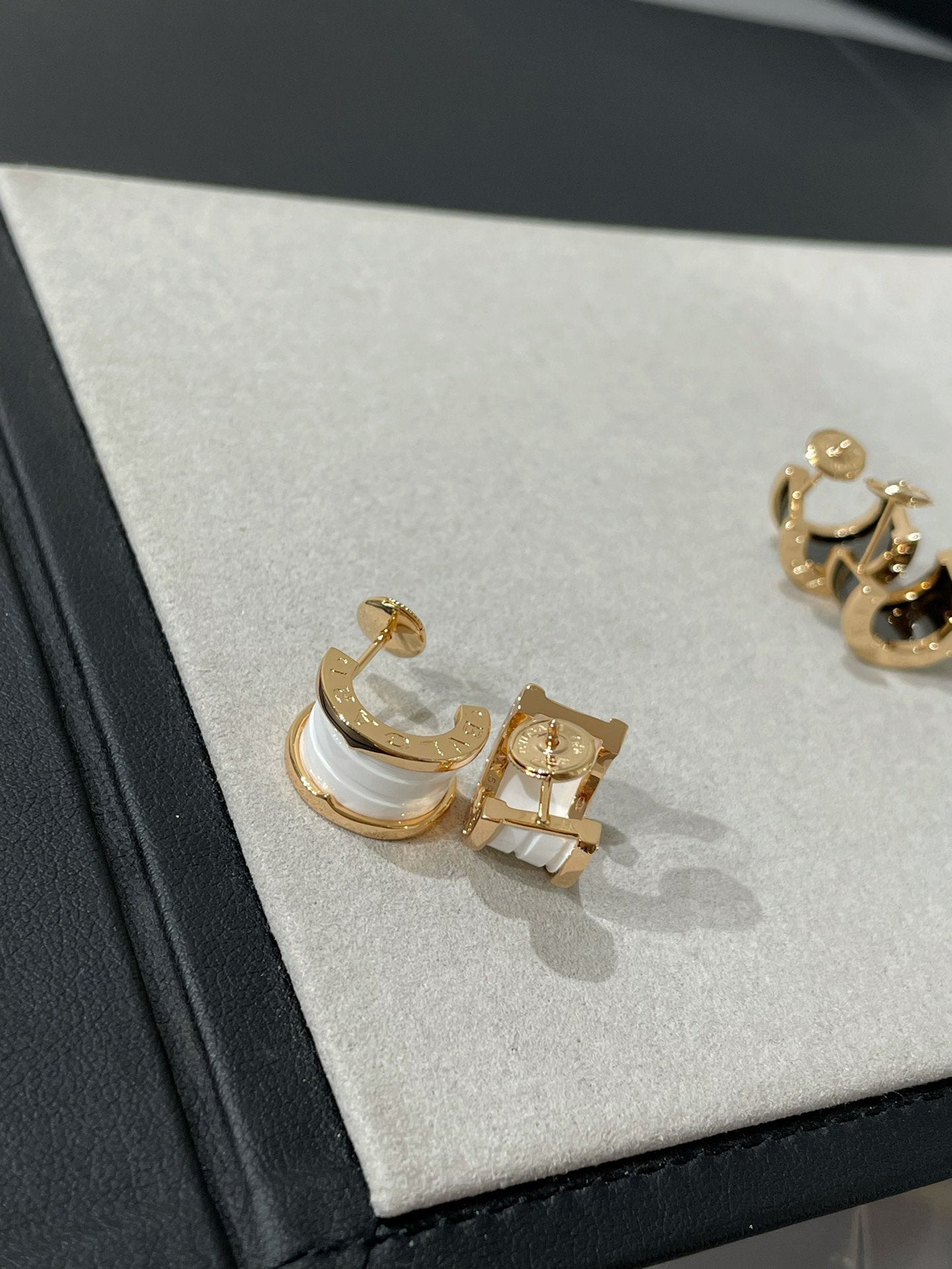 [Glow Jewelry]ZERO 1 PINK GOLD CERAMIC EARRINGS
