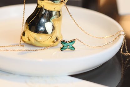 ¡®Glow Jewelry¡¯JEUX MALACHITE 1 DIAMOND PINK GOLD NECKLACE