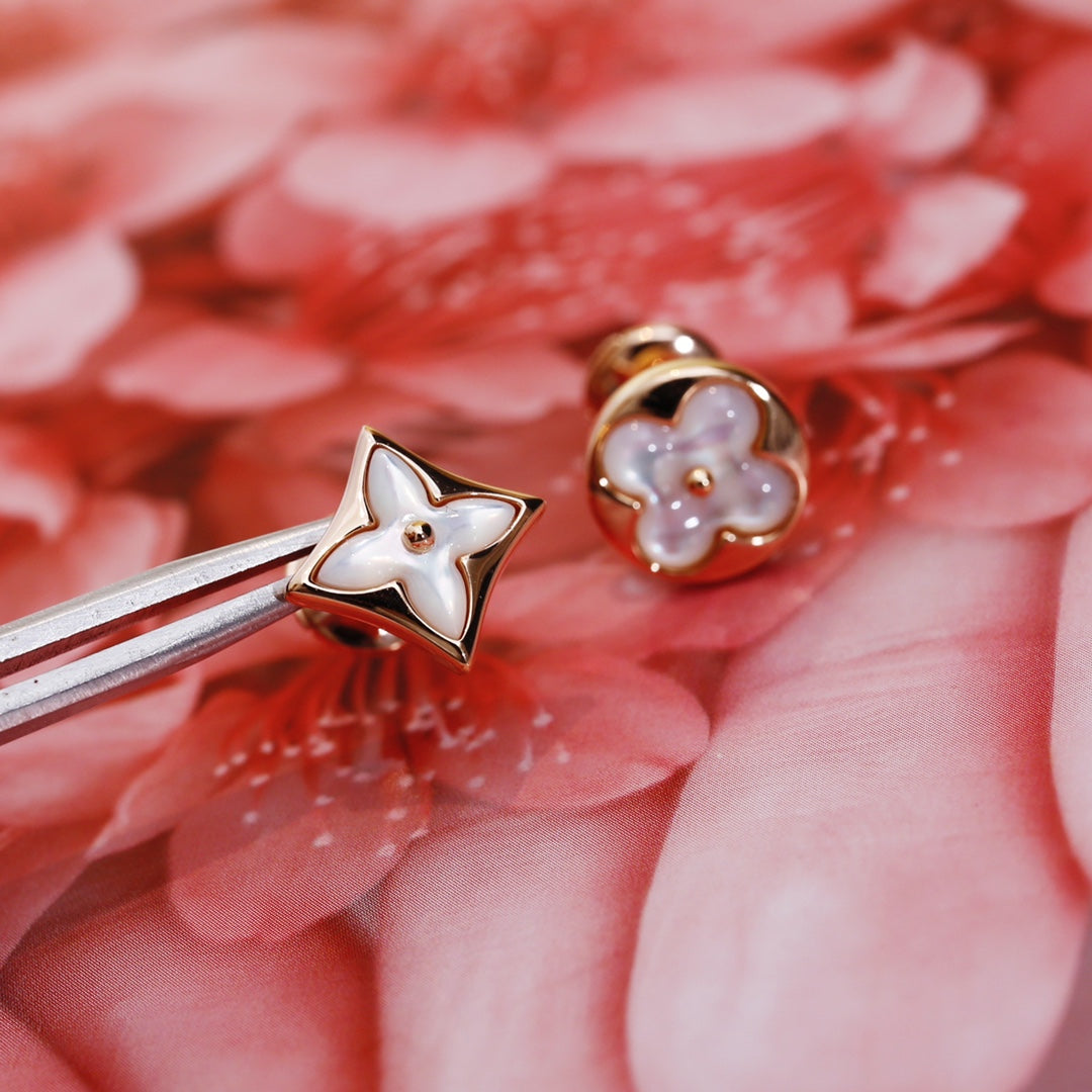 ¡®Glow Jewelry¡¯STAR AND SUN PINK GOLD MOP STUD EARRINGS