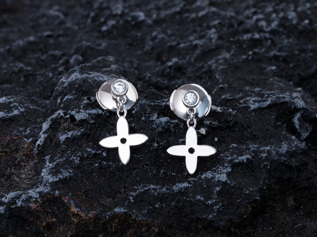 [Glow Jewelry]VIDYLLE SILVER DIAMOND MINI DROP EARRINGS