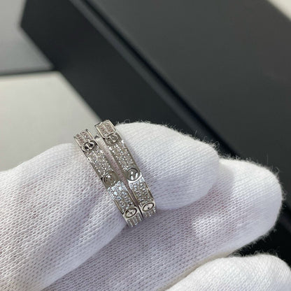 ¡®Glow Jewelry¡¯LOVE DIAMOND SILVER HOOP EARRINGS