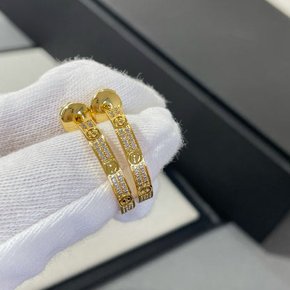 ¡®Glow Jewelry¡¯LOVE DIAMOND GOLD HOOP EARRINGS