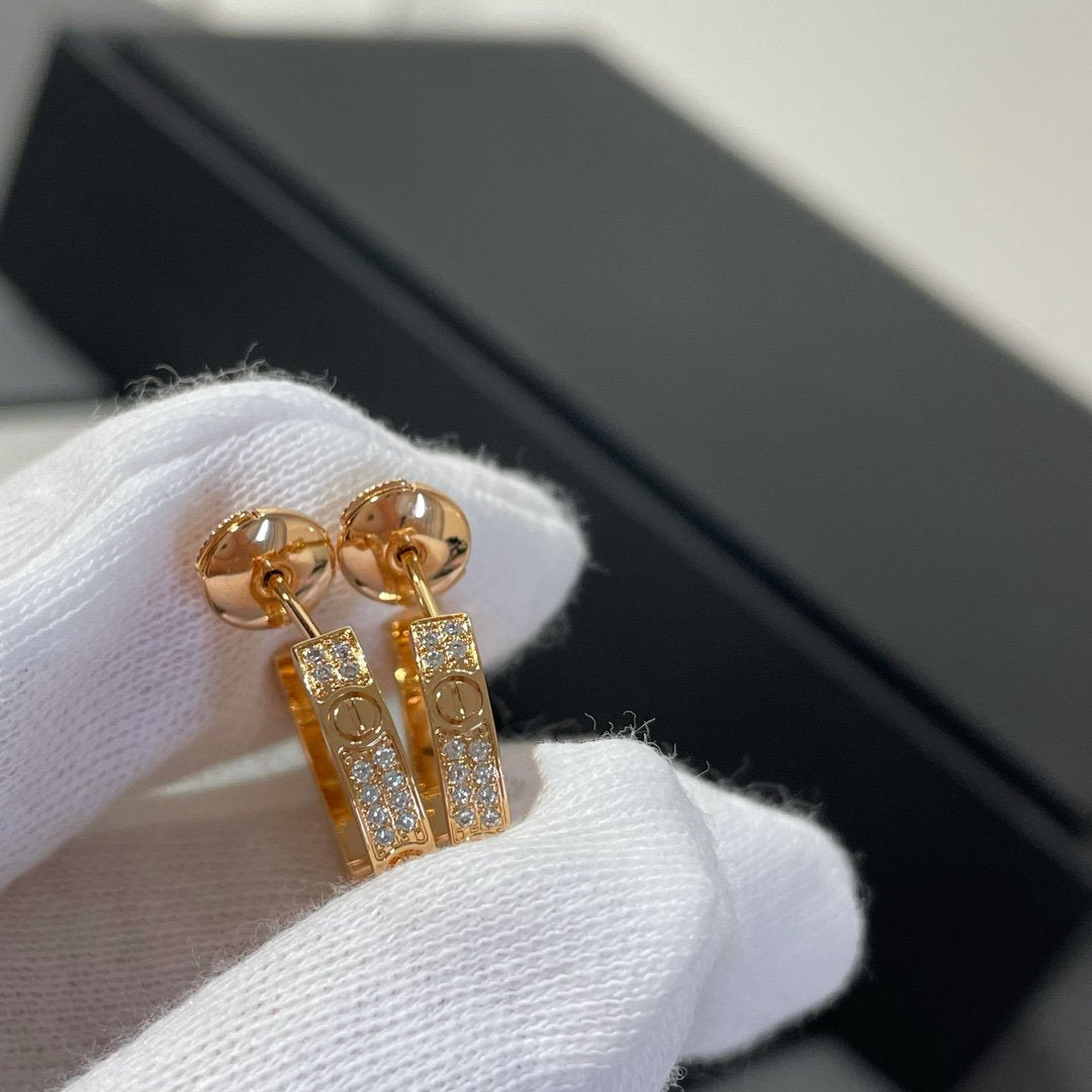 ¡®Glow Jewelry¡¯LOVE DIAMOND PINK GOLD HOOP EARRINGS