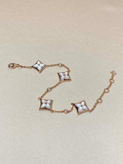 ¡®Glow Jewelry¡¯STAR 4 MOTIF MOP DIAMOND PINK GOLD BRACELET
