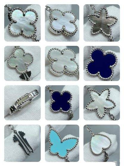 [Glow Jewelry]LUCKY CLOVER SILVER 11 MOTIF NECKLACE