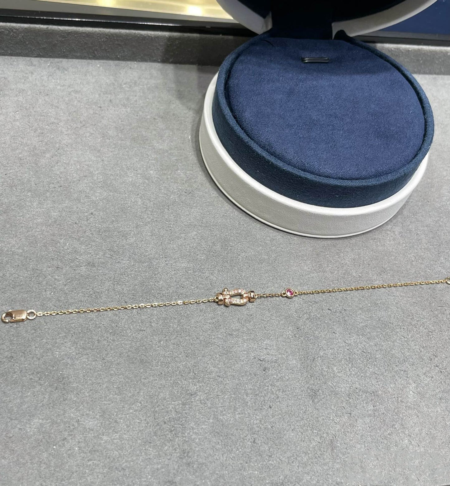 ¡®Glow Jewelry¡¯FORCE 10 DIAMOND CHAIN LINK PINK GOLD BRACELET