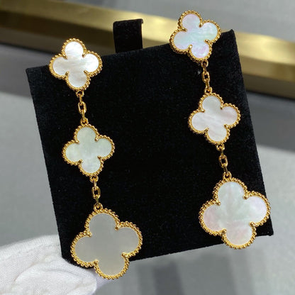 ¡®Glow Jewelry¡¯CLOVER MOP 3 MOTIFS GOLD EARRINGS