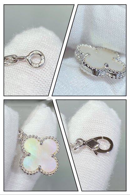 ¡®Glow Jewelry¡¯CLOVER 5 MOTIF WHITE MOP SILVER BRACELET