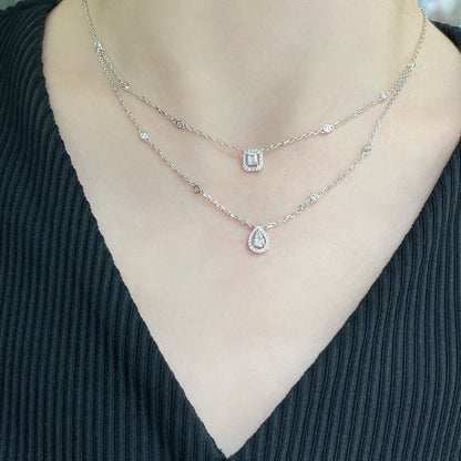 [Glow Jewelry]MY TWIN 2 ROW DIAMOND NECKLACE