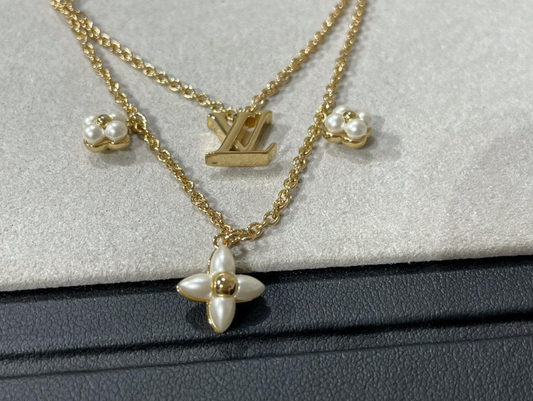 ¡®Glow Jewelry¡¯FLOWERGRAM GOLD MOP DOUBLE ROW NECKLACE