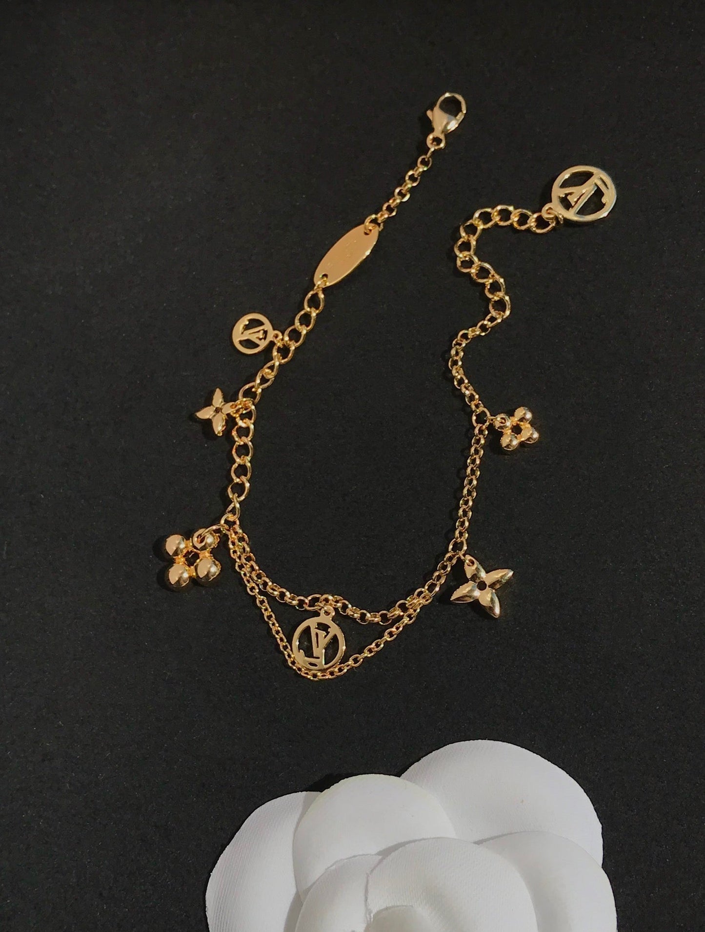[Glow Jewelry]BLOOMING PINK GOLD MOP BRACELET