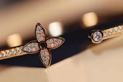 [Glow Jewelry]IDYLLE GOLD OPEN BRACELET DIAMOND PAVED