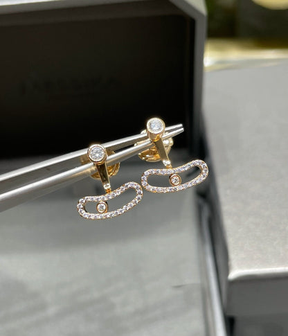 [Glow Jewelry]MOVE UNO PINK GOLD DIAMOND EARRINGS