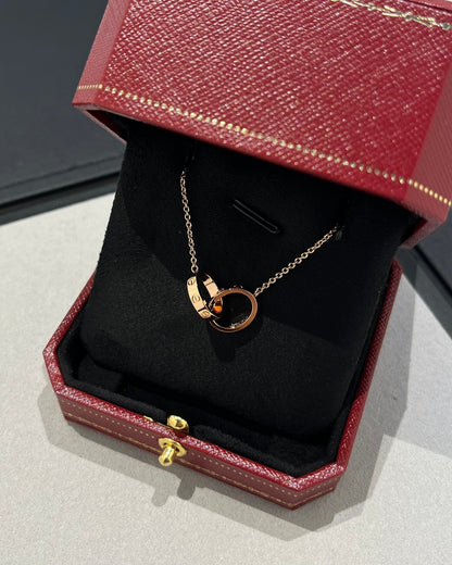 ¡®Glow Jewelry¡¯LOVE NECKLACE DOUBLE RING PINK GOLD