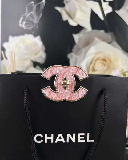 [Glow Jewelry]Pink Resin Classic Brooch 5cm