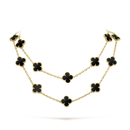 [Glow Jewelry]CLOVER 20 MOTIFS ONYX NECKLACE
