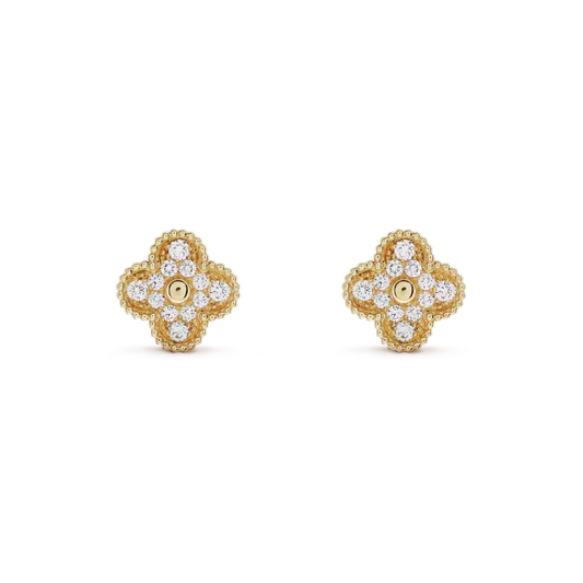 ¡®Glow Jewelry¡¯CLOVER MEDIUM 1 MOTIFS FUll DIAMOND EARRINGS