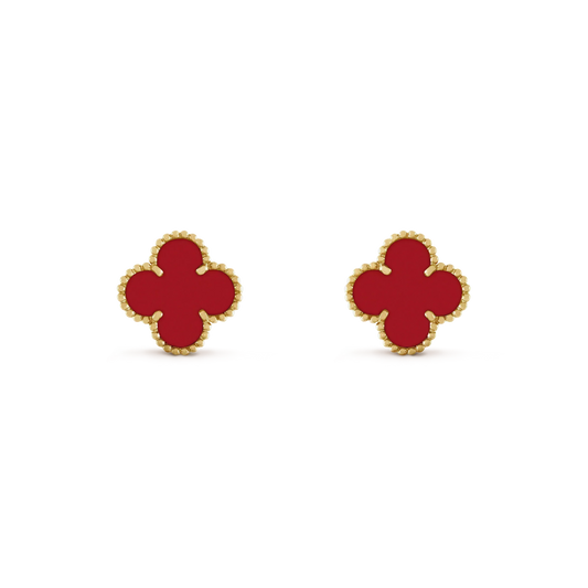 [Glow Jewelry]CLOVER MINI 9.5MM CARNELIAN EARRINGS