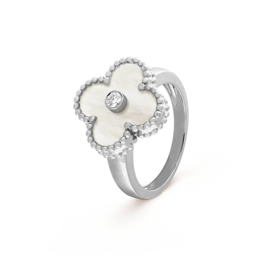 [Glow Jewelry]CLOVER SILVER MOP DIAMOND RING