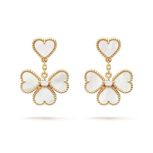 ¡®Glow Jewelry¡¯CLOVER SWEET WHITE MOP EARRINGS