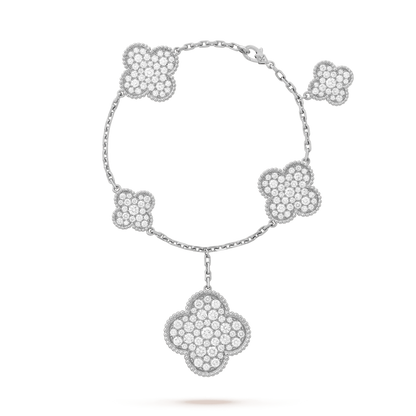 ¡®Glow Jewelry¡¯CLOVER 6 MOTIFS SILVER DIAMOND BRACELET