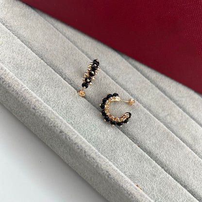 [Glow Jewelry]NEW COLORED GEMSTONE COLLECTION SMALL HOOP EARRINGS