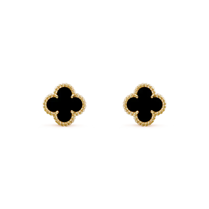 [Glow Jewelry]CLOVER MINI 9.5MM BLACK MOP EARRINGS