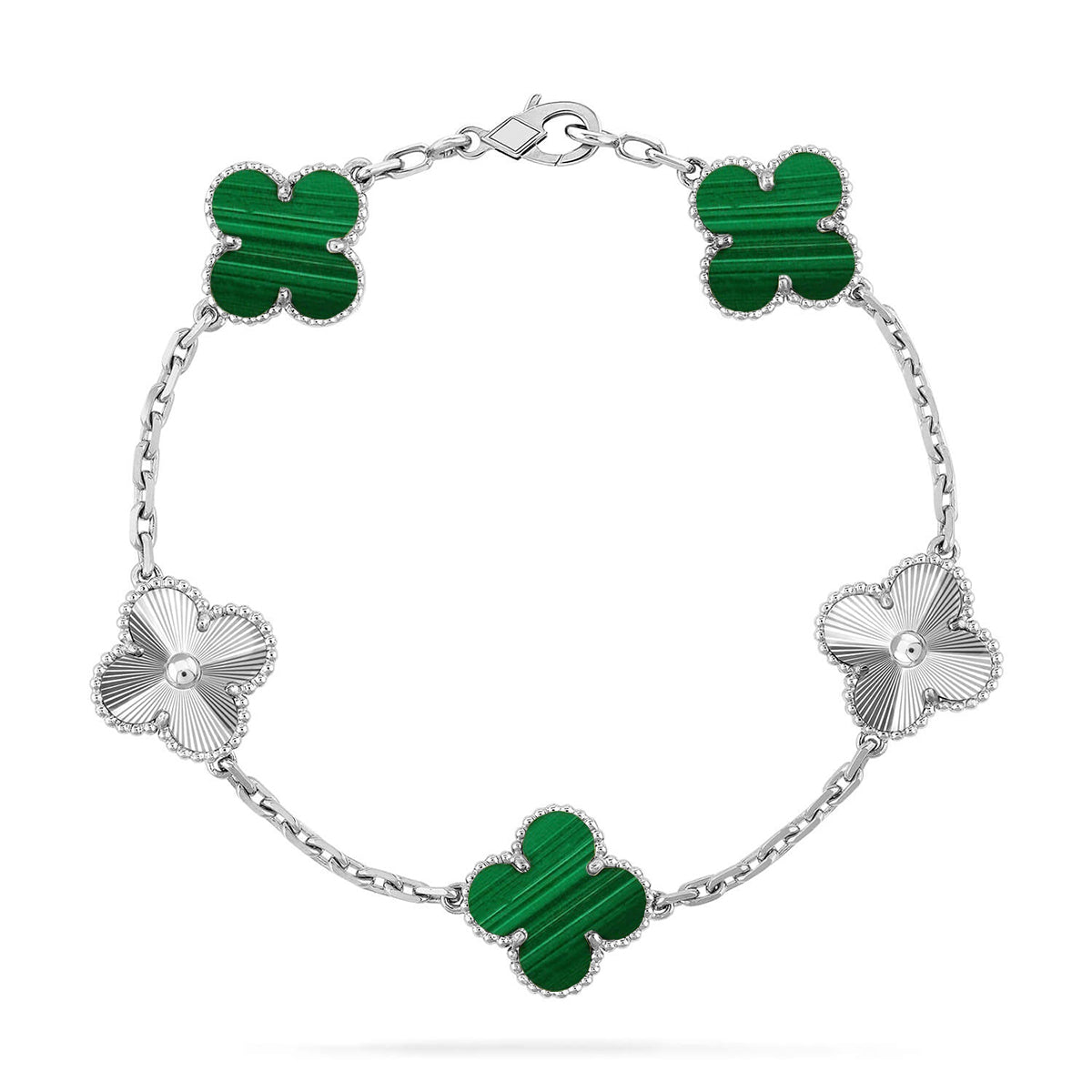 [Glow Jewelry]New  CLOVER 5 MOTIF MALACHITE BRACELET COLLECTION