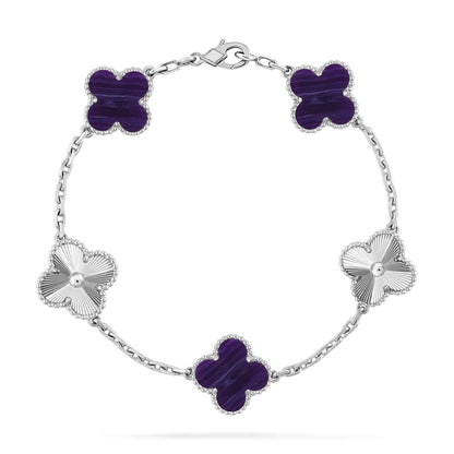 [Glow Jewelry]New CLOVER 5 MOTIF PURPLE STRIPES BRACELET COLLECTION