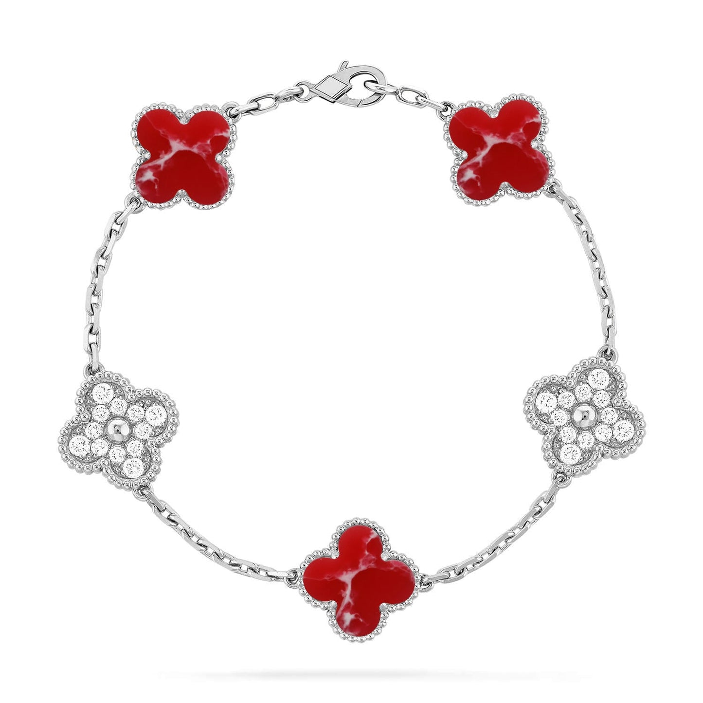 [Glow Jewelry]New CLOVER 5 MOTIF RED PATTERN BRACELET COLLECTION
