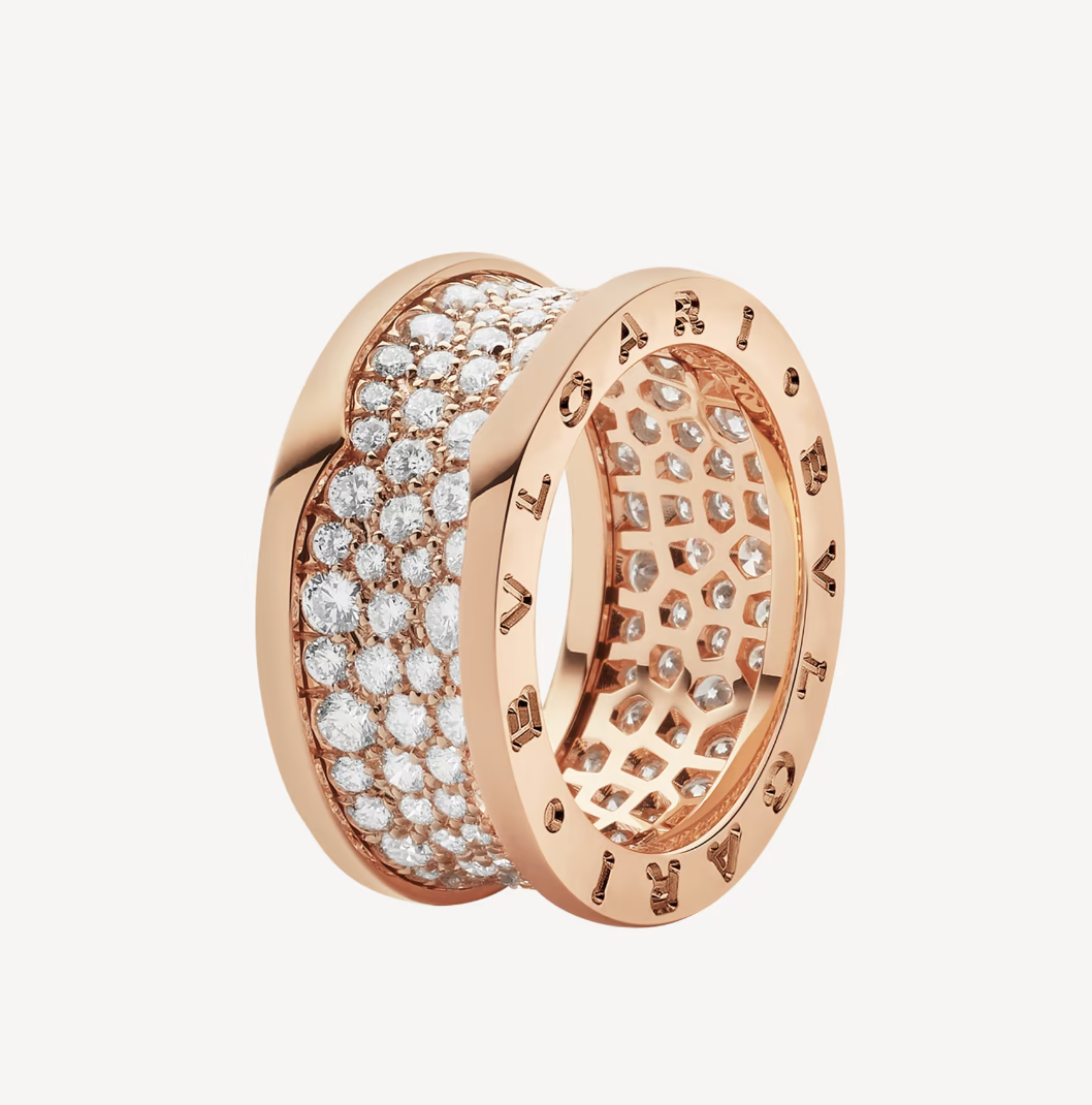 [Glow Jewelry]ZERO 1 WITH PAVED DIAMONDS ON THE SPIRAL RING