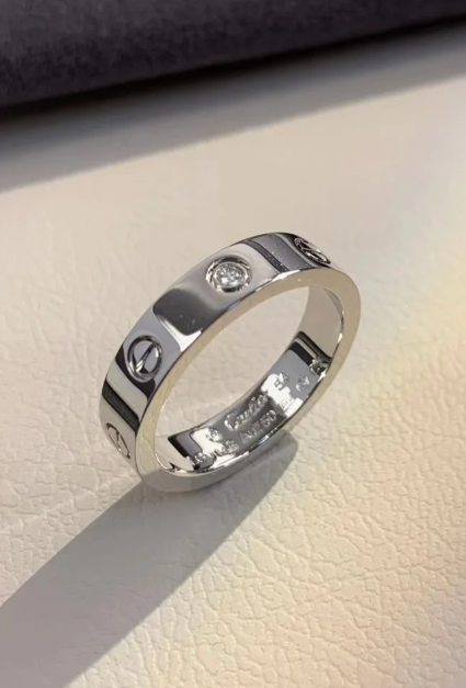 [Glow Jewelry]LOVE RING 4MM 1 DIAMOND SILVER