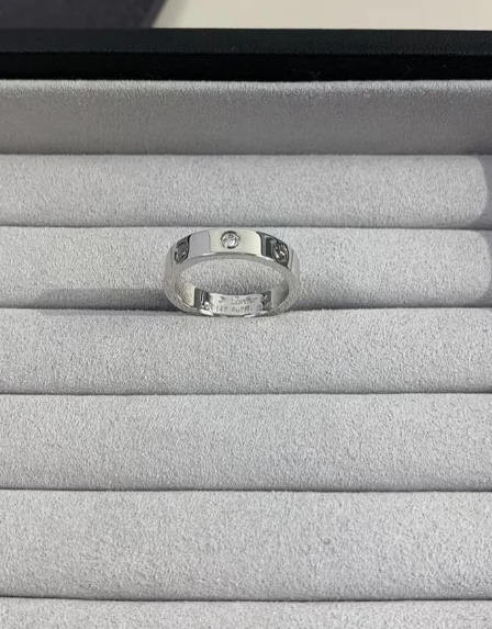 [Glow Jewelry]LOVE RING 4MM 1 DIAMOND SILVER