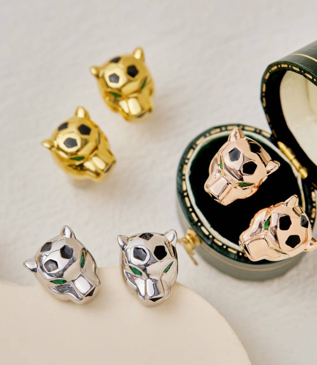 [Glow Jewelry]CHRRTAH-PRINT STUD EARRINGS, THREE COLORS