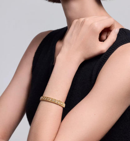 [Glow Jewelry] 2026 WOVEN-PATTERN BRACELET SET WITH FULL DIAMOND INLAY THREE-COLORS