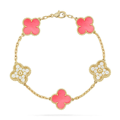 [Glow Jewelry]New  CLOVER 5 MOTIFS  PINK MOP BRACELET COLLECTION