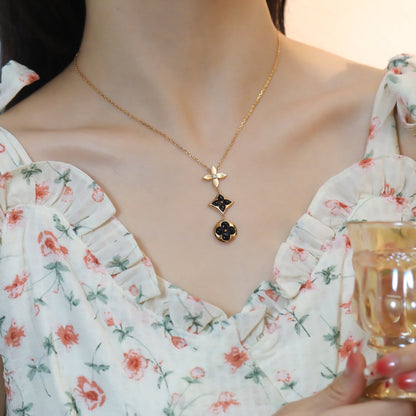 ¡®Glow Jewelry¡¯STAR AND SUN ONYX PINK GOLD NECKLACE