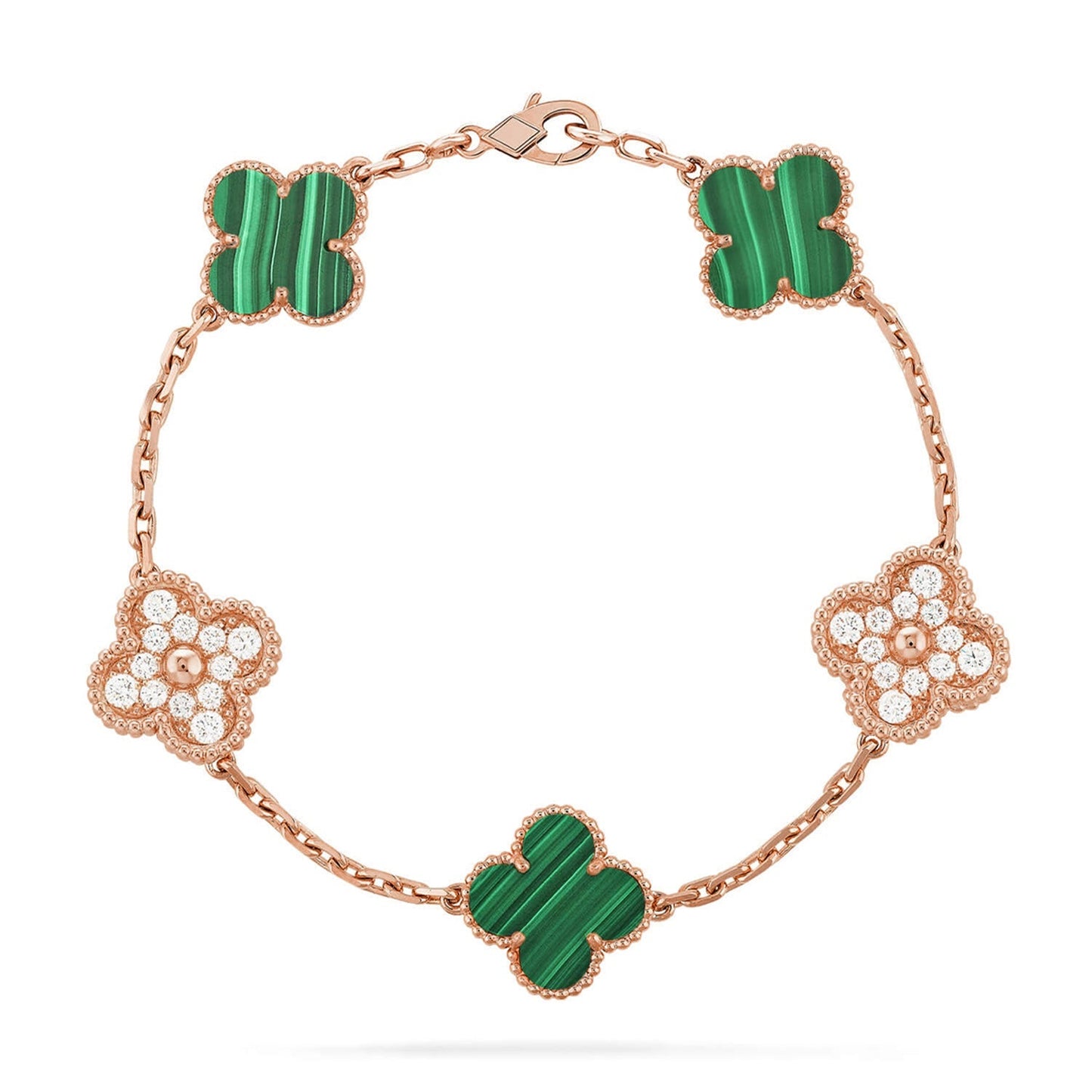 [Glow Jewelry]New  CLOVER 5 MOTIF MALACHITE BRACELET COLLECTION