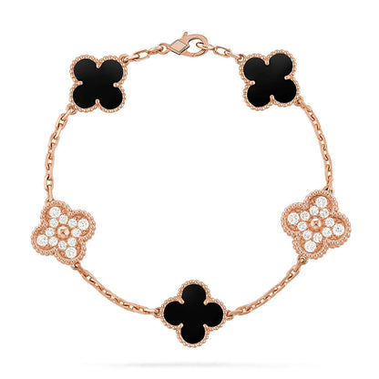 [Glow Jewelry] CLOVER 5 MOTIF ONYXS BRACELET COLLECTION