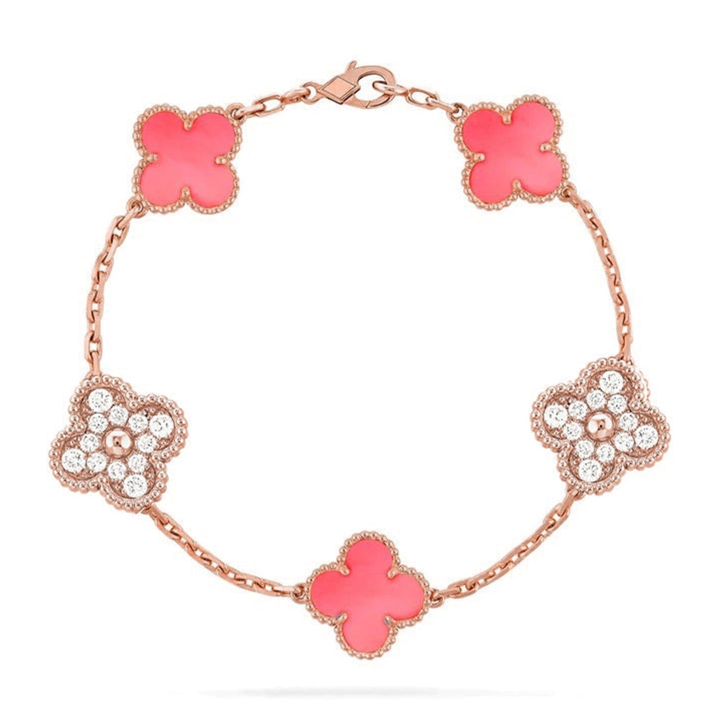 [Glow Jewelry]New  CLOVER 5 MOTIFS  PINK MOP BRACELET COLLECTION