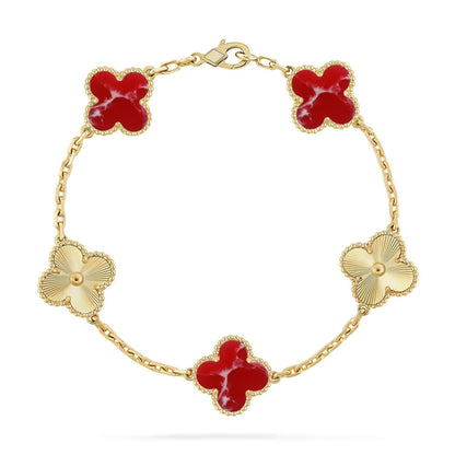 [Glow Jewelry]New CLOVER 5 MOTIF RED PATTERN BRACELET COLLECTION