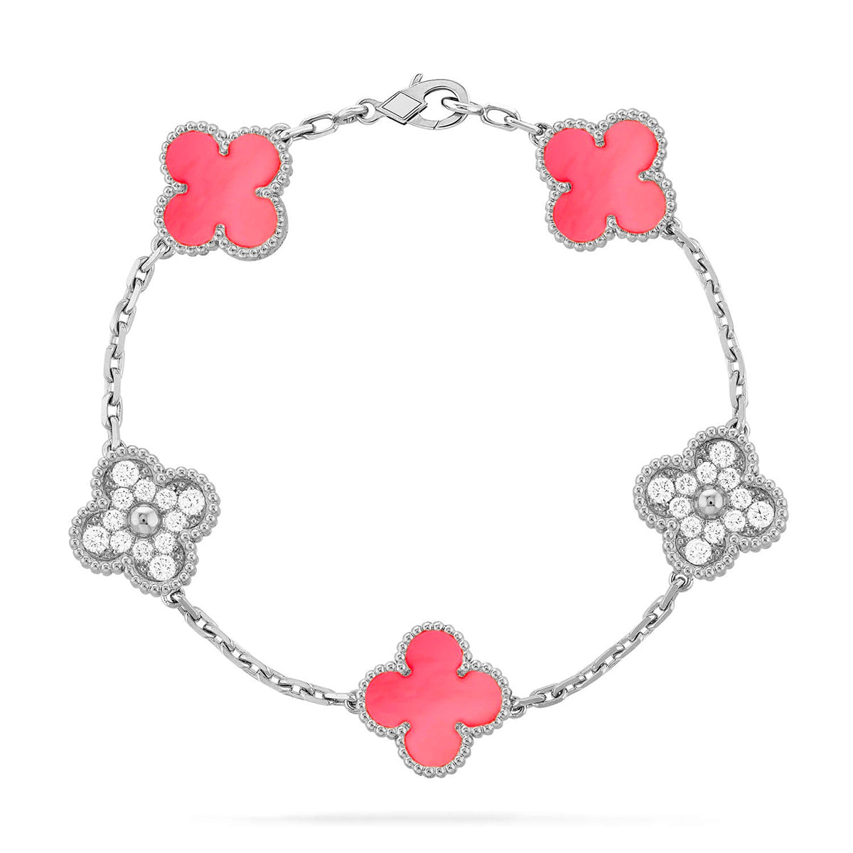 [Glow Jewelry]New  CLOVER 5 MOTIFS  PINK MOP BRACELET COLLECTION