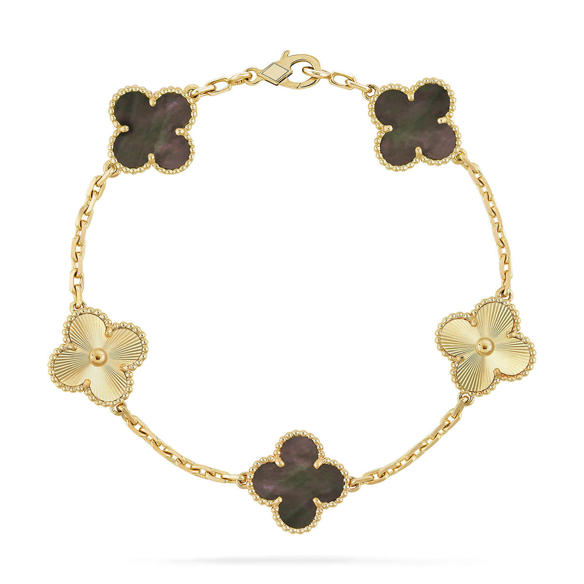 [Glow Jewelry]New CLOVER 5 MOTIF GRAY MOP BRACELET COLLECTION