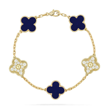 [Glow Jewelry]New CLOVER 5 MOTIF LAPIS LAZULI BRACELET COLLECTION