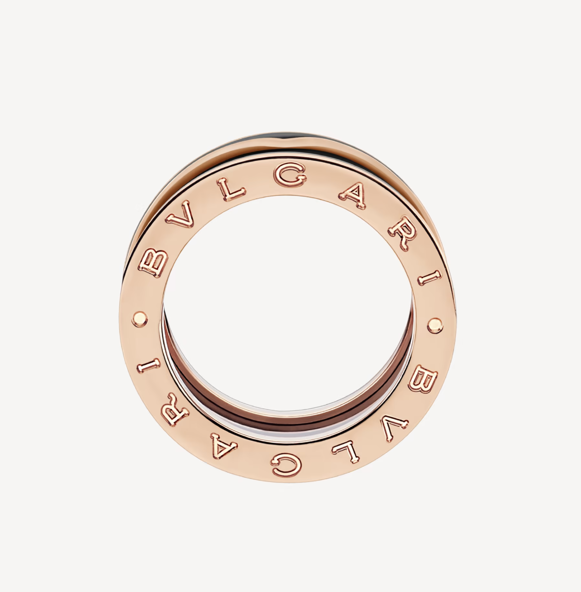 [Glow Jewelry]ZERO 1 TWO-BAND WITH MATTE BLACK CERAMIC PINK GOLD RING